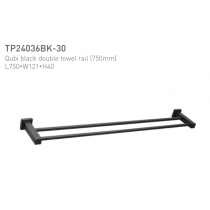 ECT Curo Double Towel Rail Black